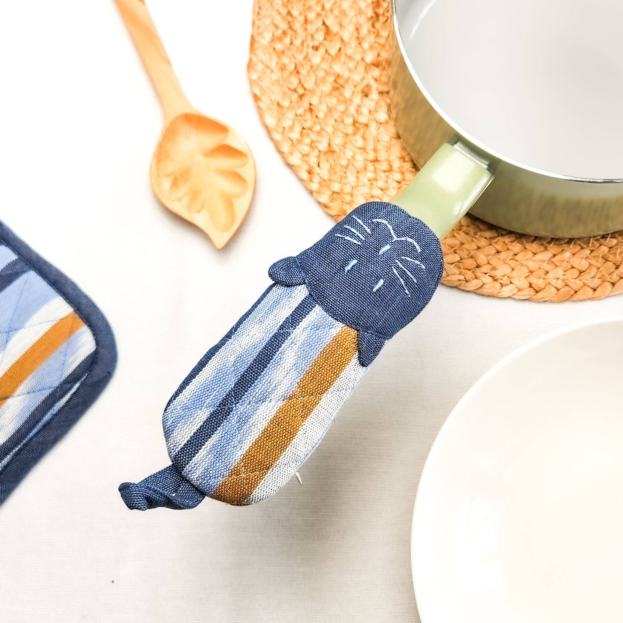 Upavim Crafts - Venta al por mayor Manoplas para horno/ollas - Soporte para mango de sartén para gatos10