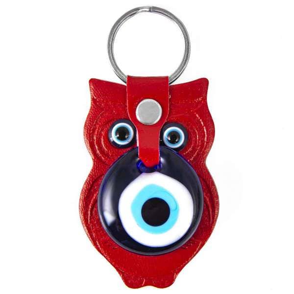 Nai Gifts - Wholesale Keychain - Women's - Evil eye Owl Leather Keychain1
