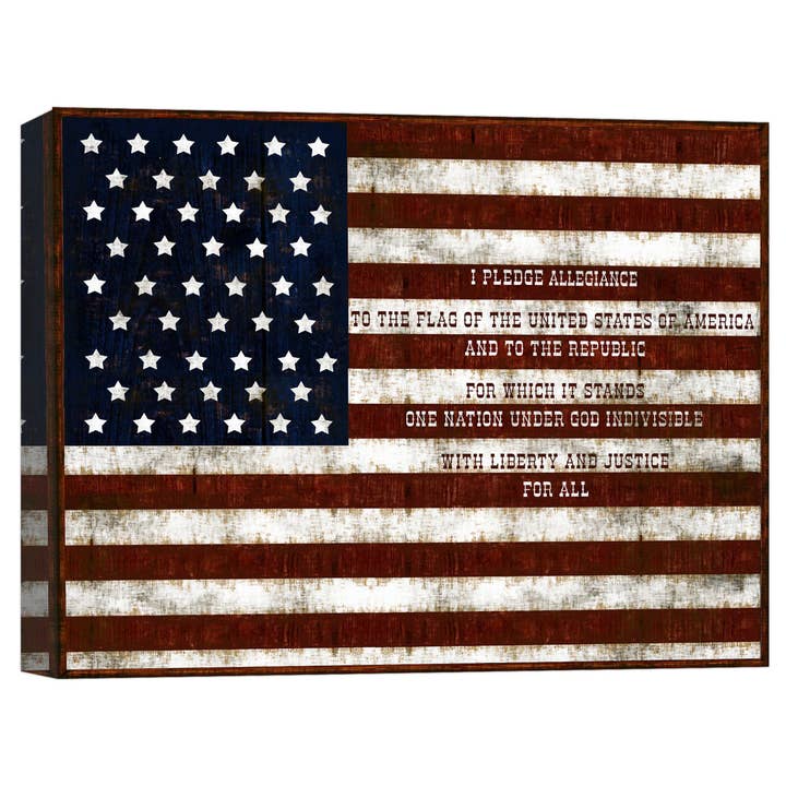 I Pledge To America 20'' x 22'' Canvas Wall Art for wholesale by PTM Images