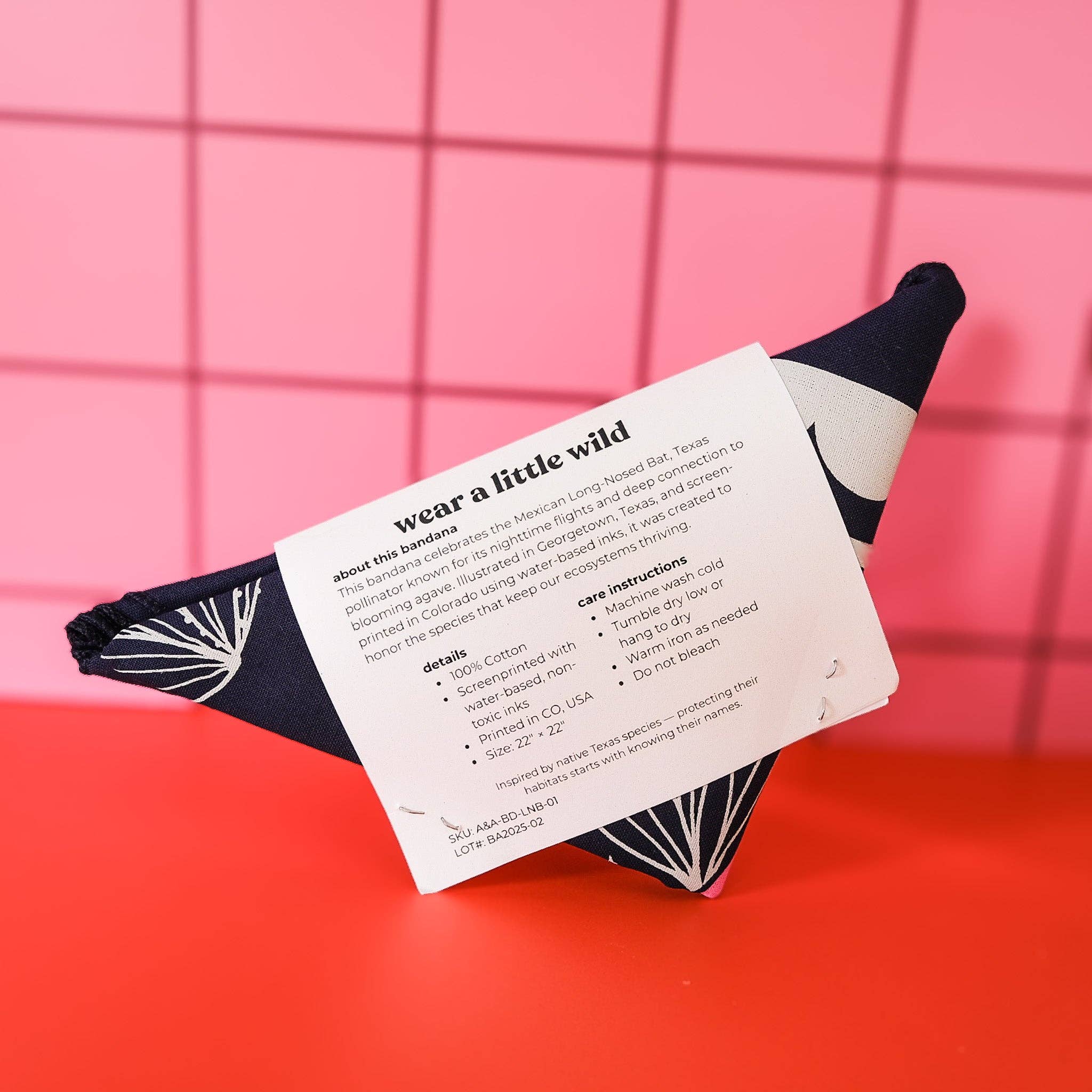 Acorn & Artisan - Wholesale Bandana - Unisex - Bat Bandana | Long-Nosed Bat Nature Accessory3