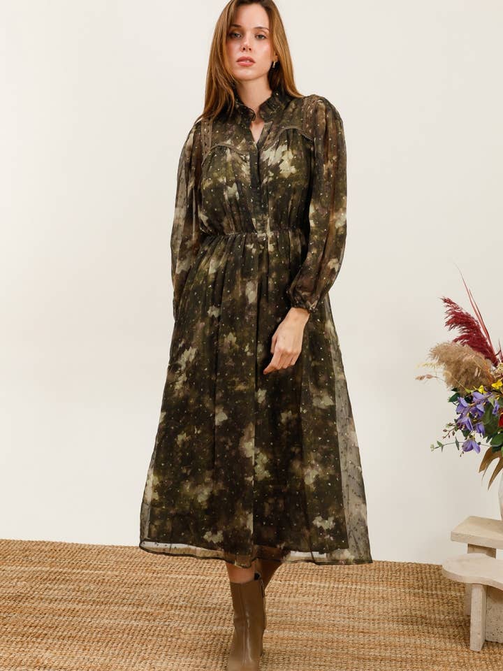 MOOYA - Wholesale Dress - Women's - Flowy long dress with gradient print - M211-14