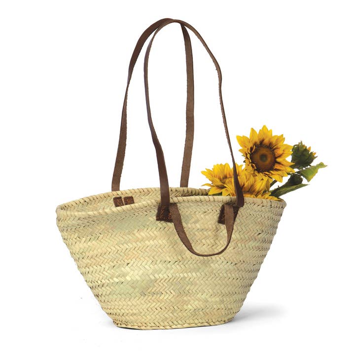 Willow Group - Wholesale Tote Bag - Women's - Oval Straw Tote w/ Leather Side Handles 18"L1
