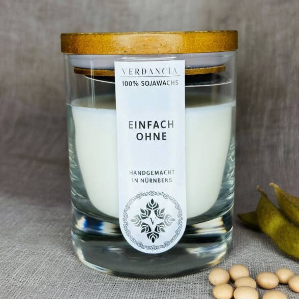 Soja geurkaars - "Gewoon Zonder" - Zonder geur voor wholesale door Verdancia