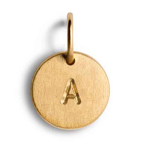 Medalla mediana Lovetag en plata esterlina chapada en oro de 18 quilates mate para venta al por mayor de Jane Koenig