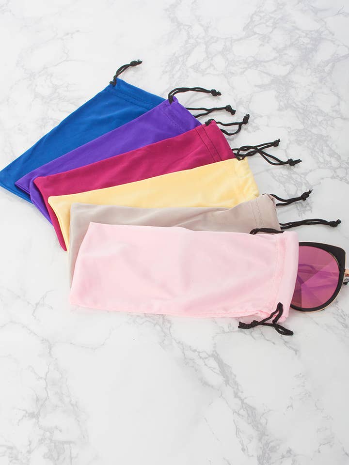 Pochette pour lunettes de soleil couleur unie - Lot de 12 pour la vente par Apparel Candy
