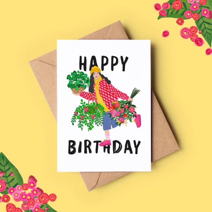 Plant Lady Birthday Card for wholesale by The Mundane Gift Shop