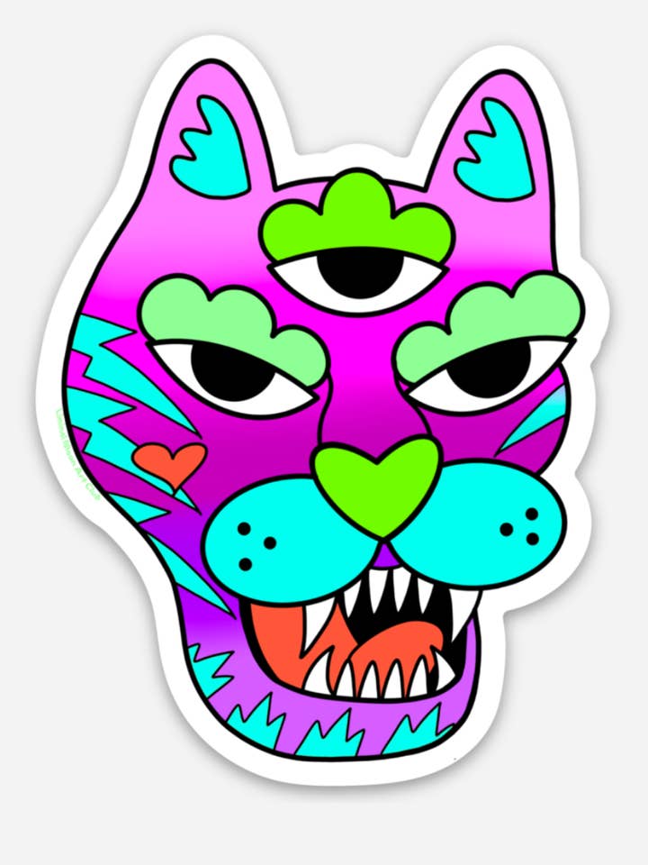 Adesivo de gato doce por atacado de Liminal Moon Art Club