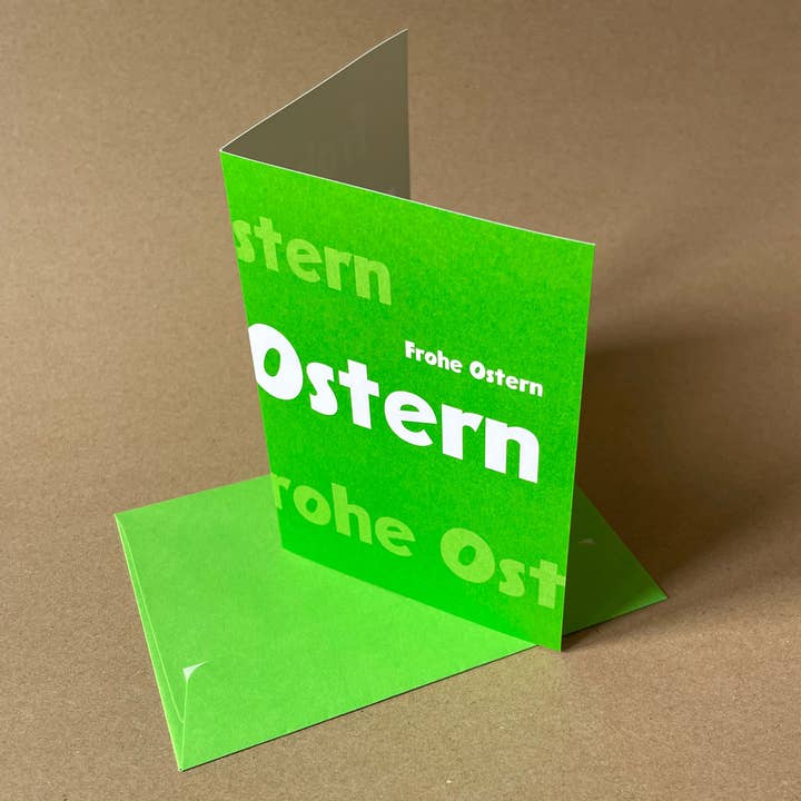 10 cartes de Pâques typographiques avec enveloppes vertes pour la vente par Kettcards