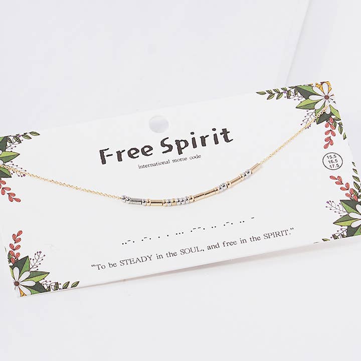 Fashion City - Wholesale Link & Chain Necklace - Positivity Morse Code Necklace15