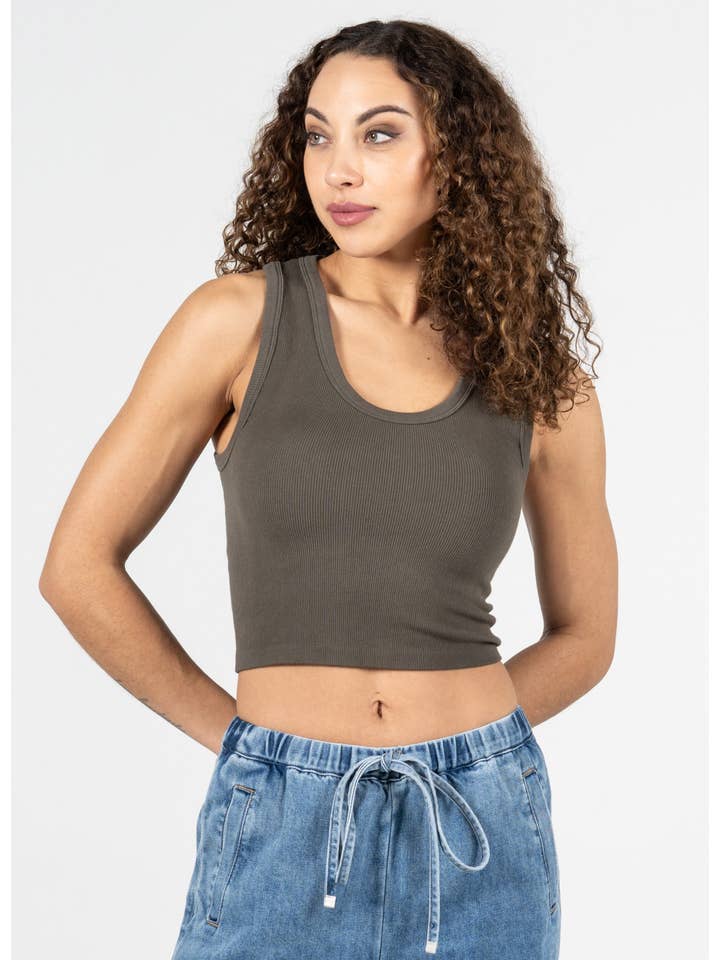 C'est Moi Clothing Co - Wholesale Tank Top - Women's - Bamboo Rib Deep Scoop Neck Tank- CEBT10145