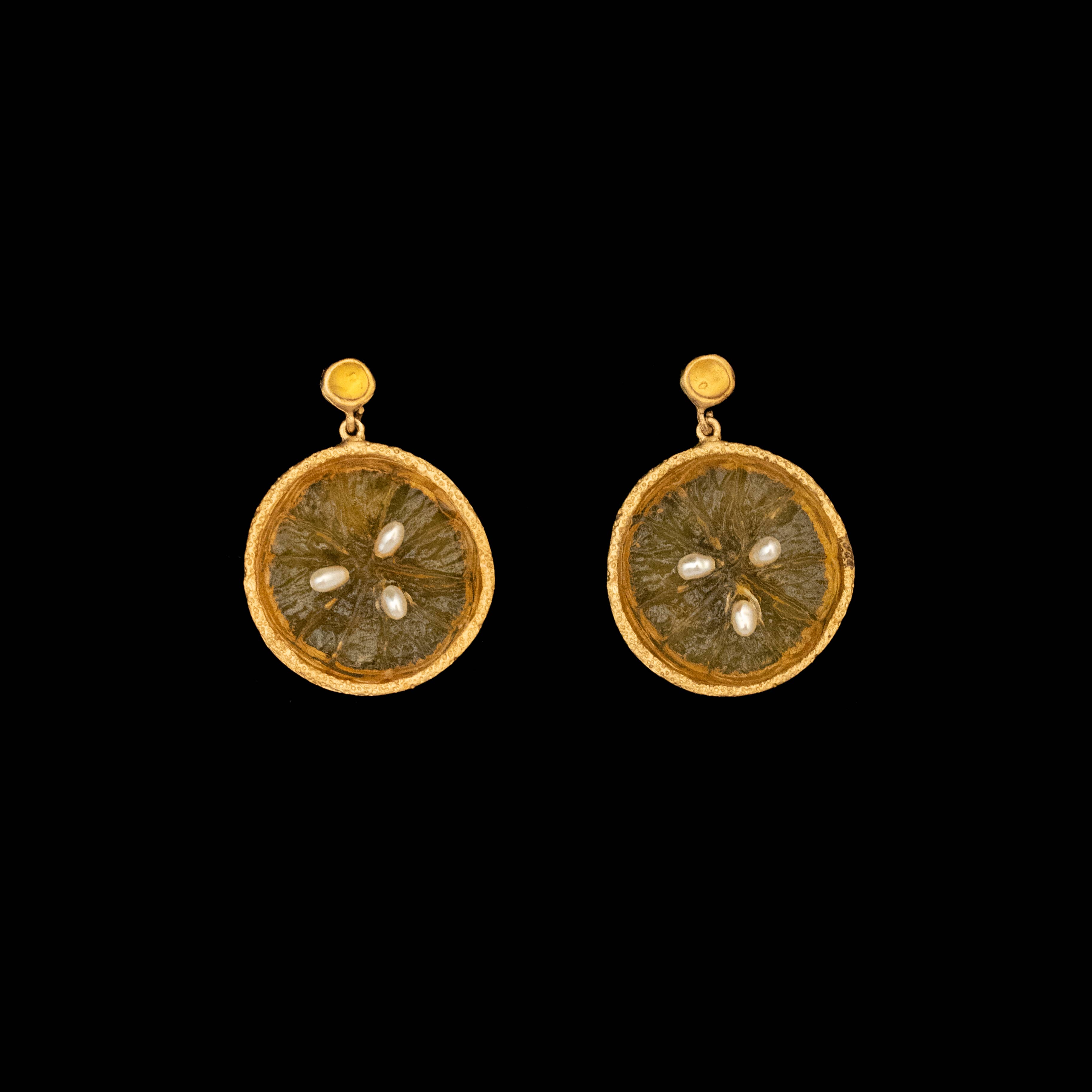 Michael Michaud - Wholesale Dangle Earrings - Citrus Orange Post Earrings0