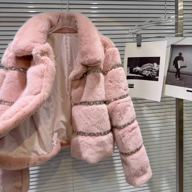 Productseeker - Wholesale Fur/Faux Fur Coat - Women's - CT128 2025 Handcrafted Beaded Sequin Faux Fur Winter Coat15