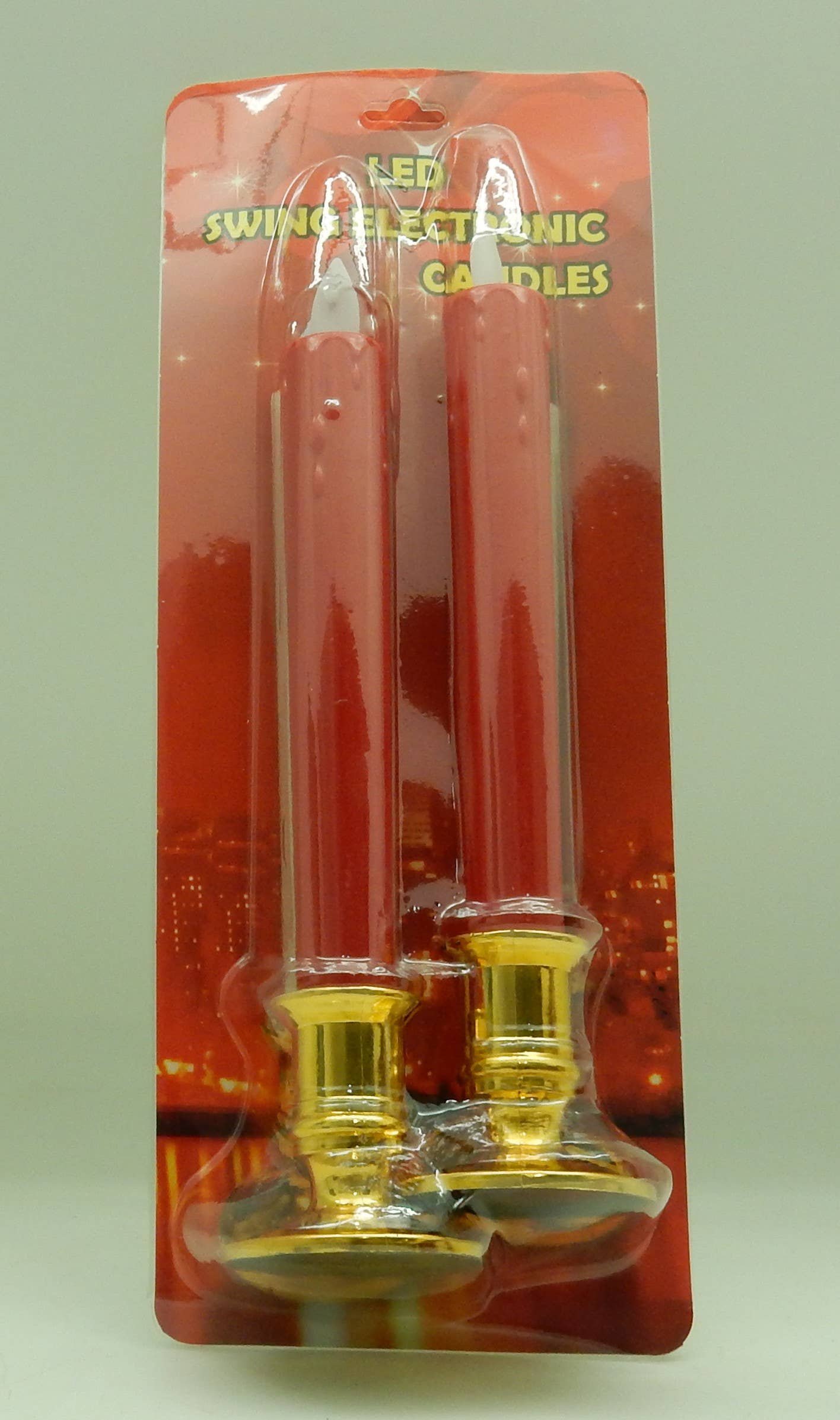 Green Pastures Wholesale – wholesale Flameless candle – LED Candles W/Flickering Wick - 8" tapers With Holders0