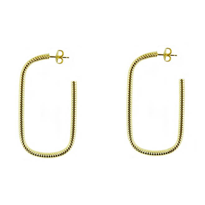 Oorbellen met zilveren buis in ovale vorm, model @219 voor wholesale door ORUS BIJOUX