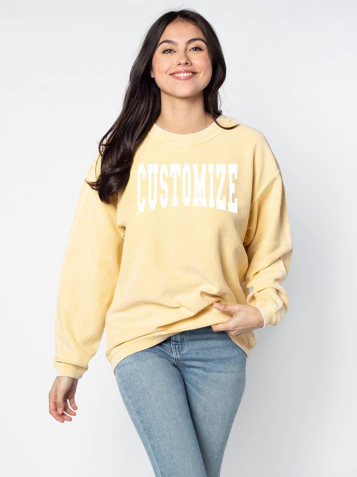 chicka-d - Wholesale Graphic Sweatshirt - Women's - The Original Custom Graphic Corded Crew, Jumbo Squeeze20