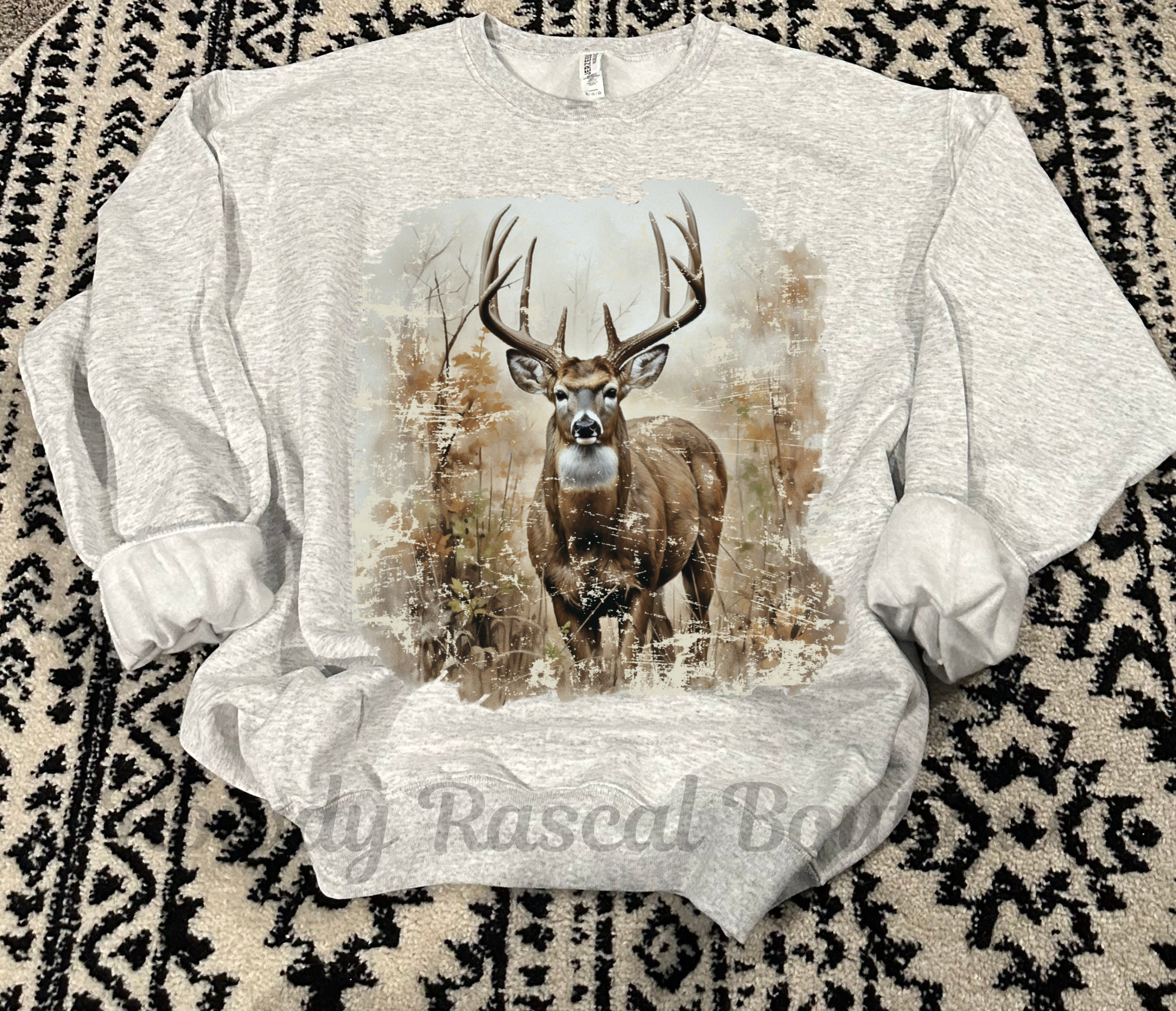 Rowdy Rascal Boutique LLC - Wholesale Graphic Sweatshirt - Women's - Whitetail Sweatshirt0