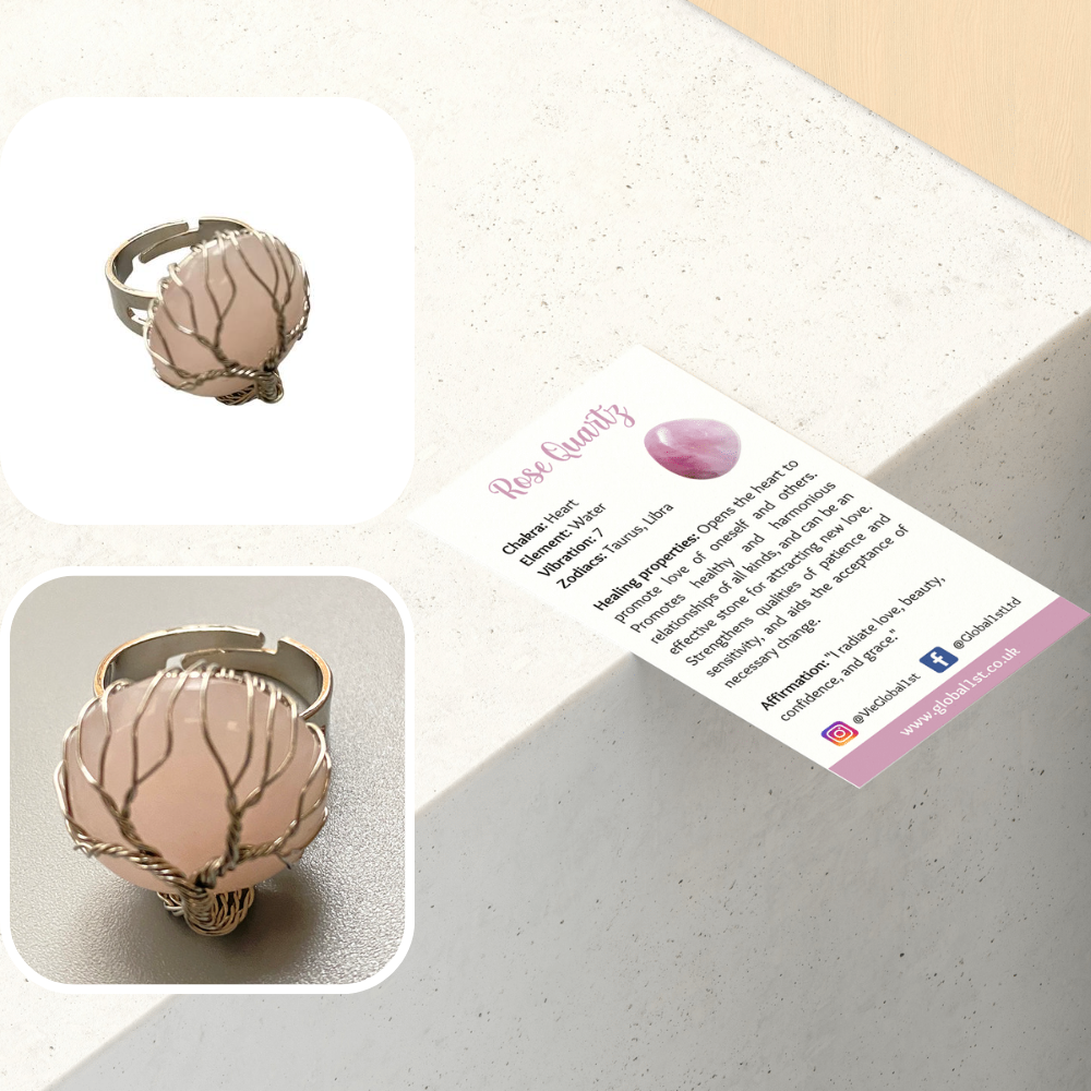 VIE – Engroshandel Statementring – Wireindpakket livets træ-ring, 2 cm27