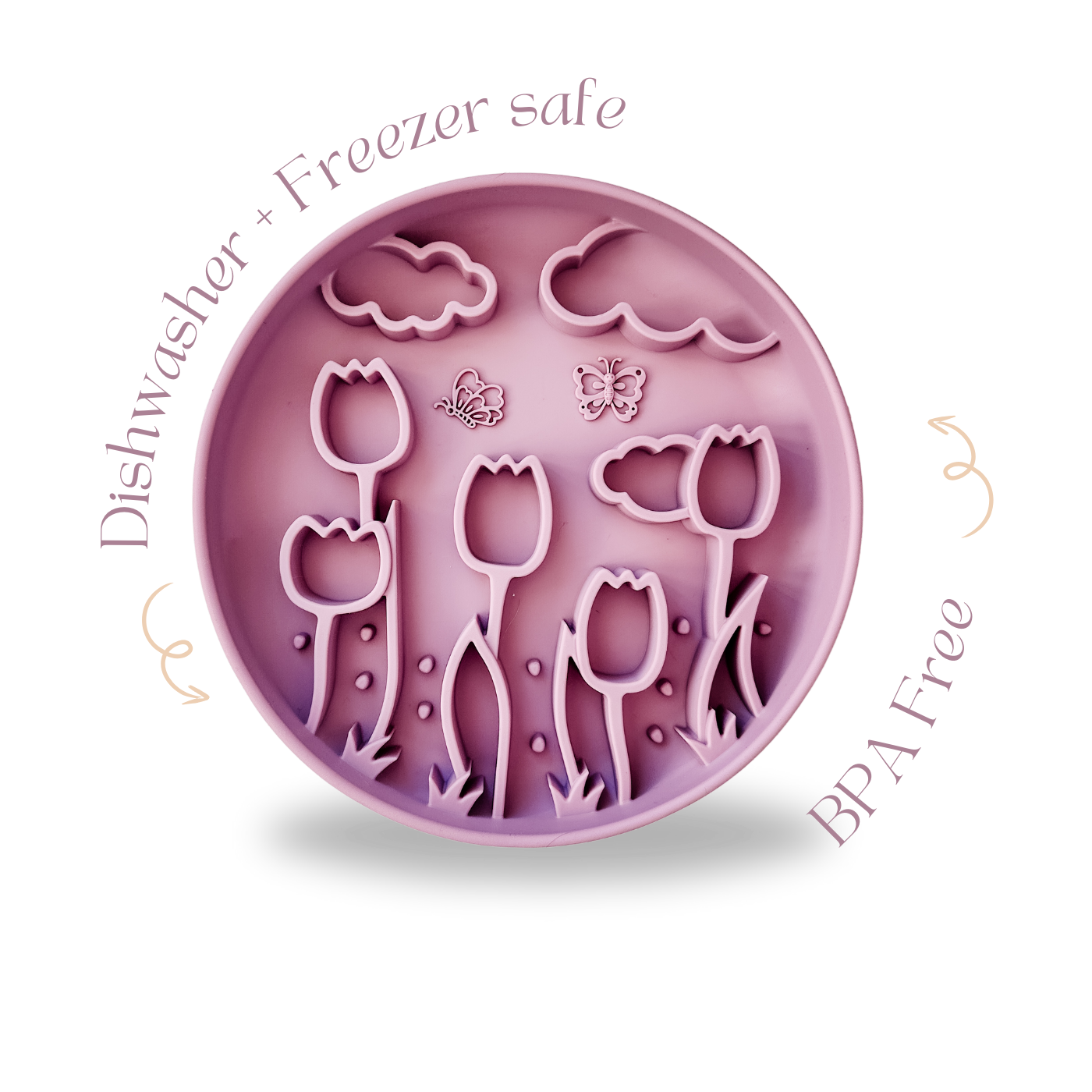 Barks and Brownies - Wholesale Pet Bowl - Cat/Dog - Tulip Slow Feeder Plum1