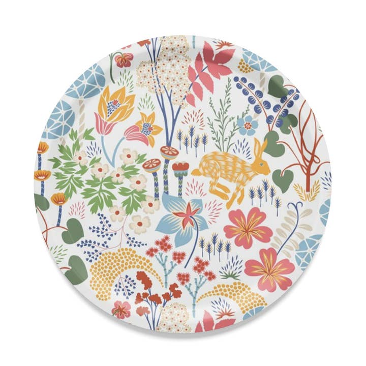 Évasion de bonheur Plateau rond multi pour la vente par Arvidssons Textil