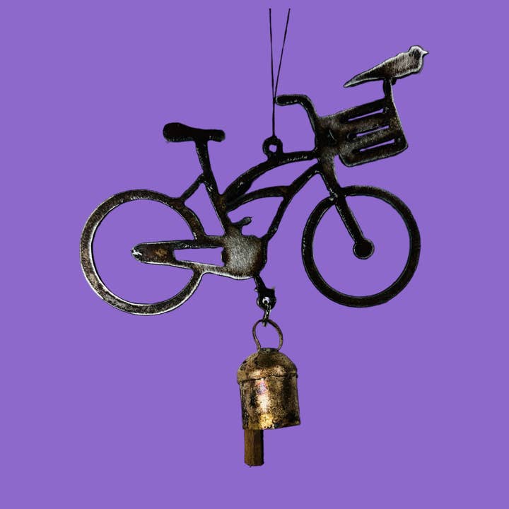 Bike wind chime bell cycling eco friendly KOA RV metal USA for wholesale by Whimsies