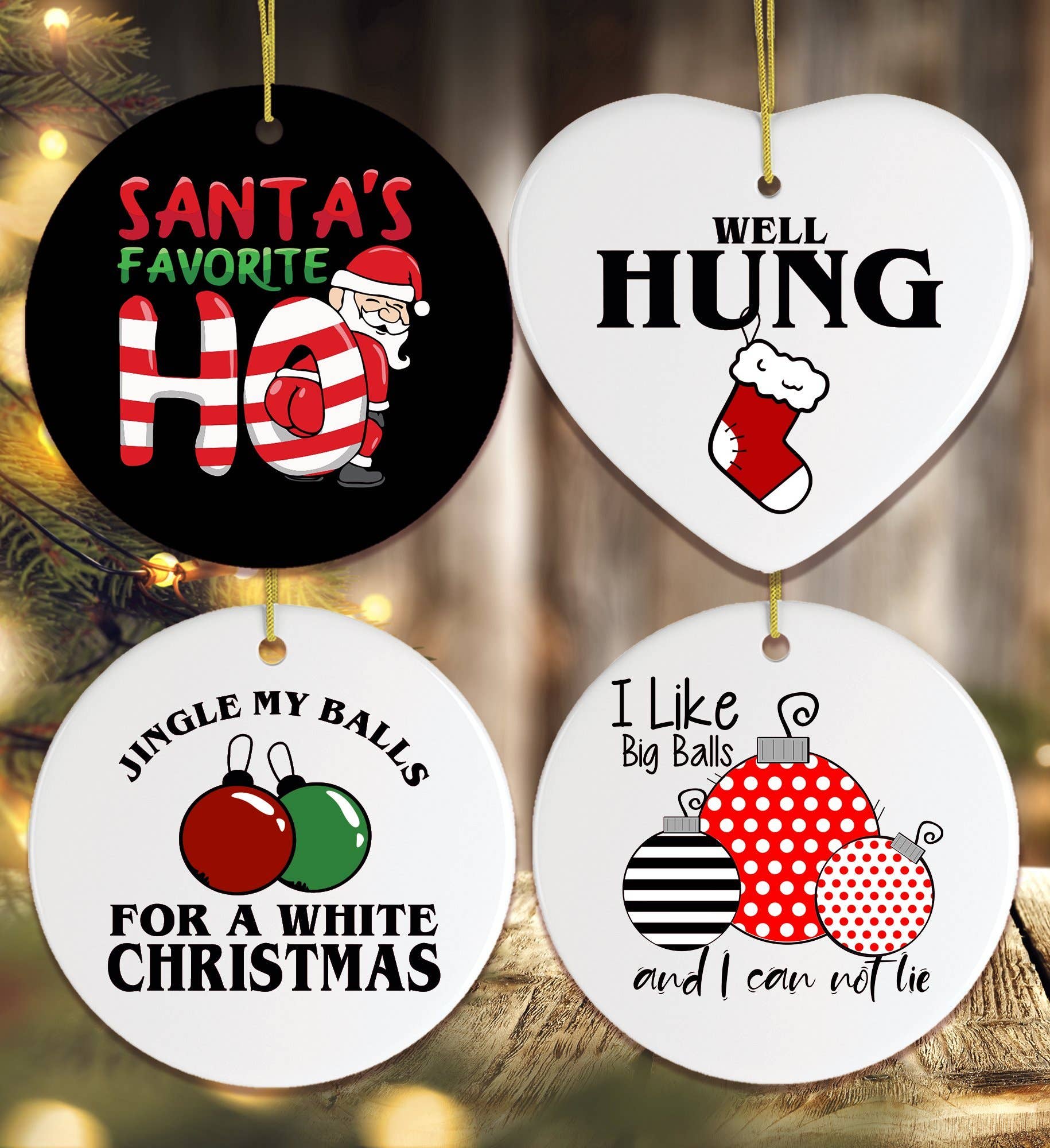 OrnamentallyYou - Wholesale Ornament Set - Dirty Joke Christmas Ornament Bundle3