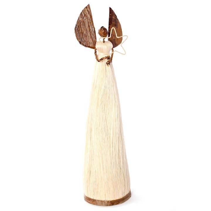 Swahili | AFRICAN MODERN - Wholesale Sculpture - Tall Natural Sisal Angel of Light Holiday Sculpture1