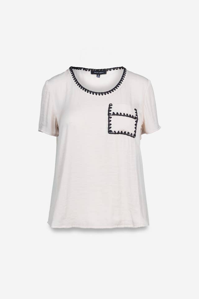 Naked Zebra - Vendita all'ingrosso Camicetta - Donna - Blusa a maniche corte con punto coperta18