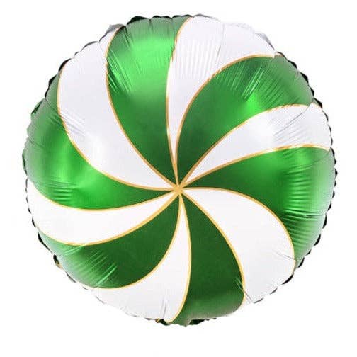 THE BALLOON HUB - Wholesale Balloon - Green Candy Round Foil Balloon 18 in. PartyDeco USA0