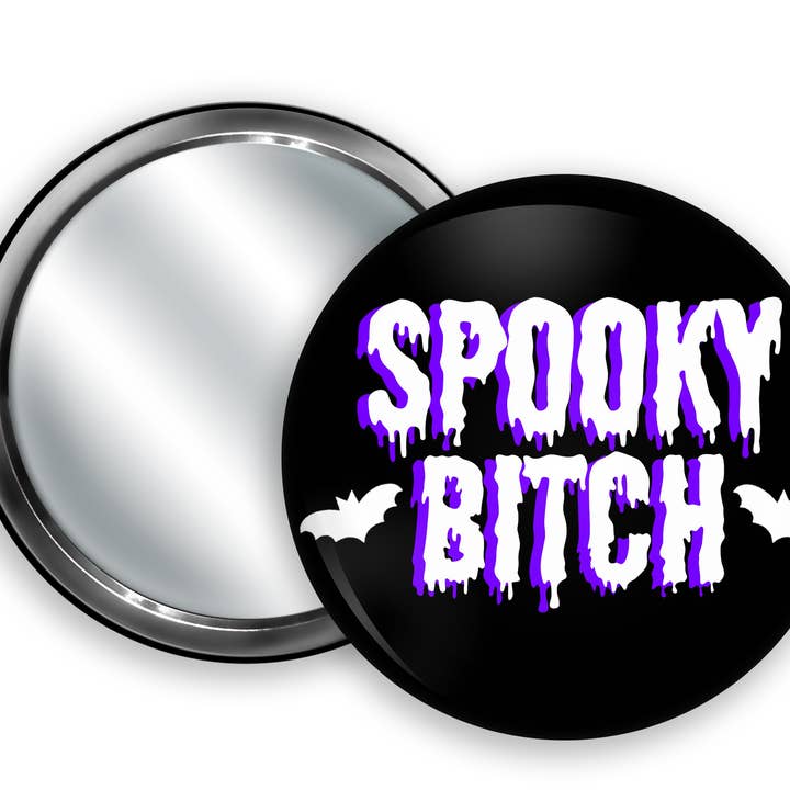 Spooky Bitch 3" Pocket Mirror for wholesale by Printy Vibes