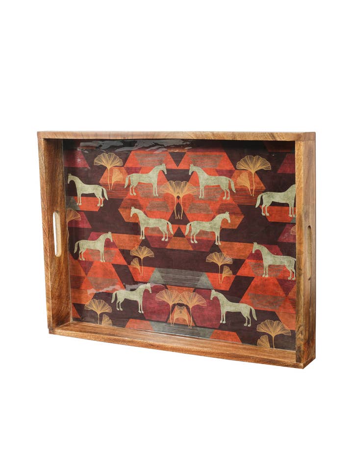 Horse Resin/Wood Decorative Trays (Set of 3) for wholesale by Tiramisu