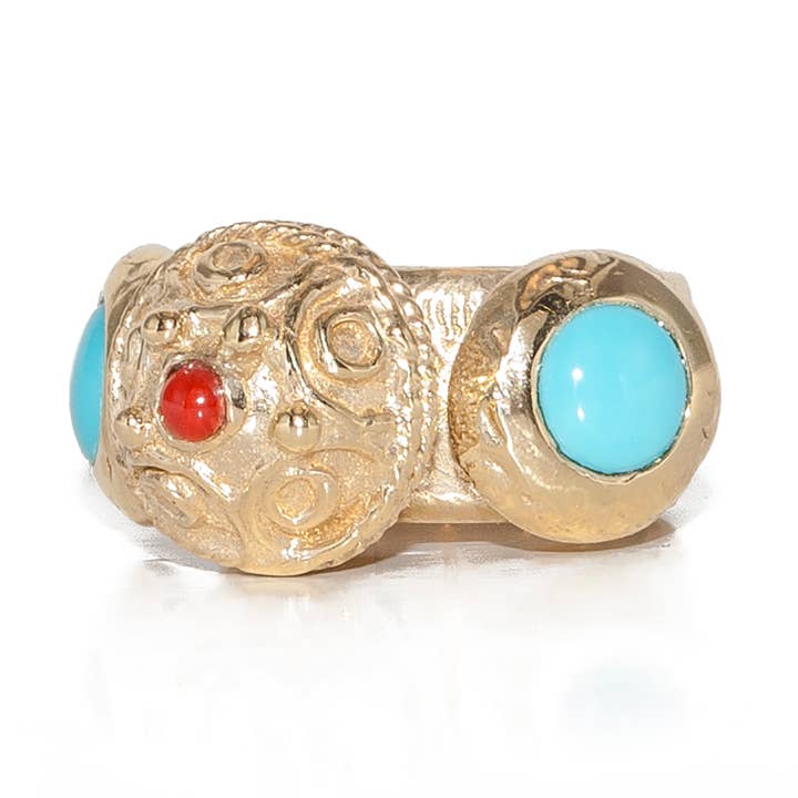 Dreistufiger Marokkaner mit Türkis und Koralle für den Großhandel von Rebecca Nadler Designs