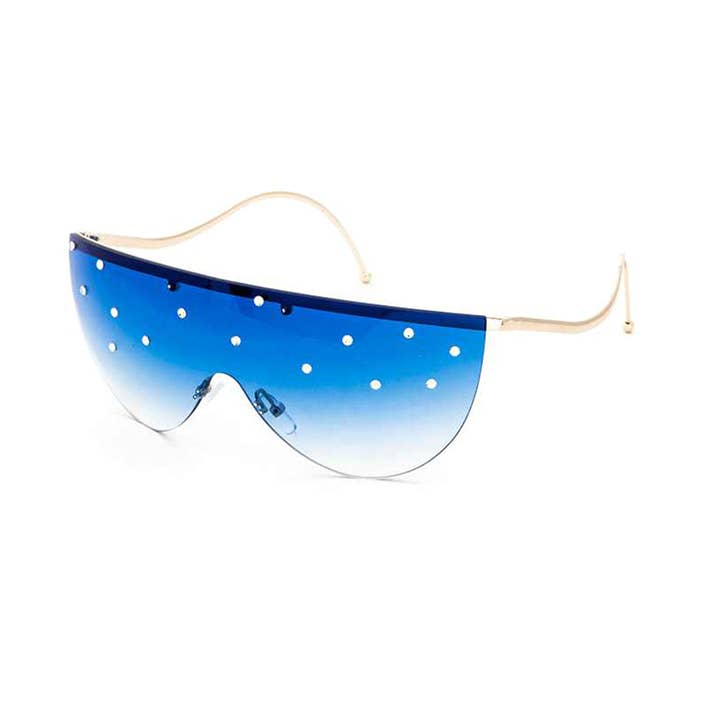 Rope & Spurs - Wholesale Sunglasses - Women's - Crystal Pave Shield Sunglasses