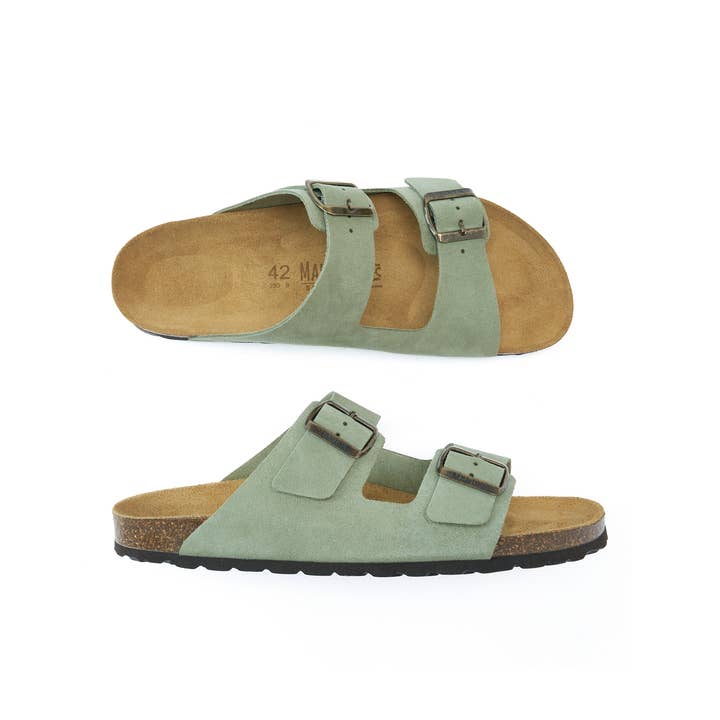 Ciabatta duas faixas verde - Art.MD6164 por atacado de Mandél