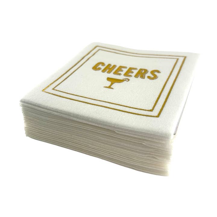 Serviettes de cocktail en lin, Santé pour la vente par Maven Home