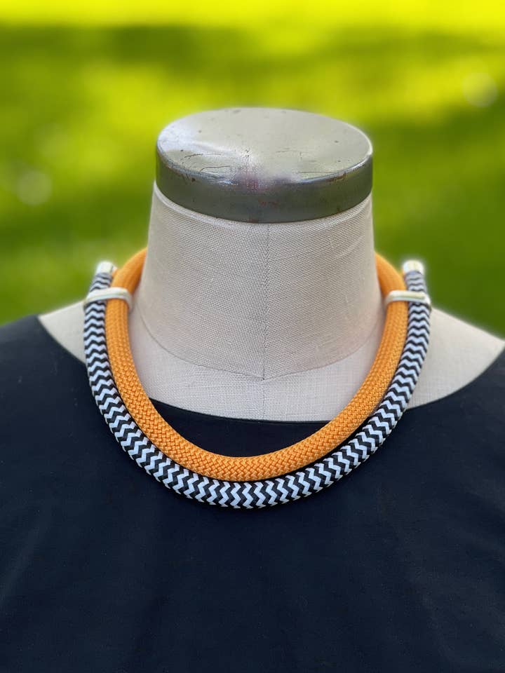 ILLUMINATE: Stylish Necklace Boating Rope in Orange for wholesale by Alter Ego Designs