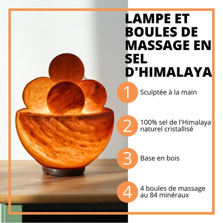 Zen'Arome - Wholesale Salt Lamp - Himalayan Salt Lamp with 4 Salt Massage Balls