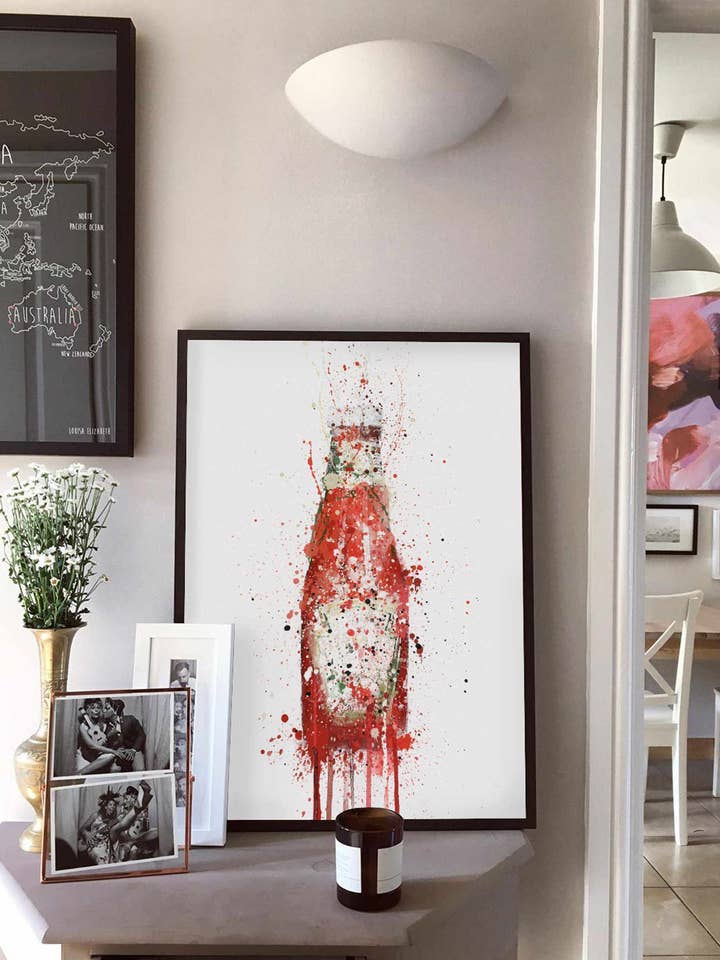 Tomato Ketchup Wandkunstdruck für den Großhandel von We Love Prints