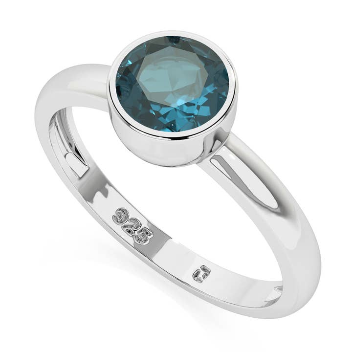 Bagues en pierre précieuse topaze bleue naturelle de Londres 925 pour femmes pour la vente par Nature Crafts
