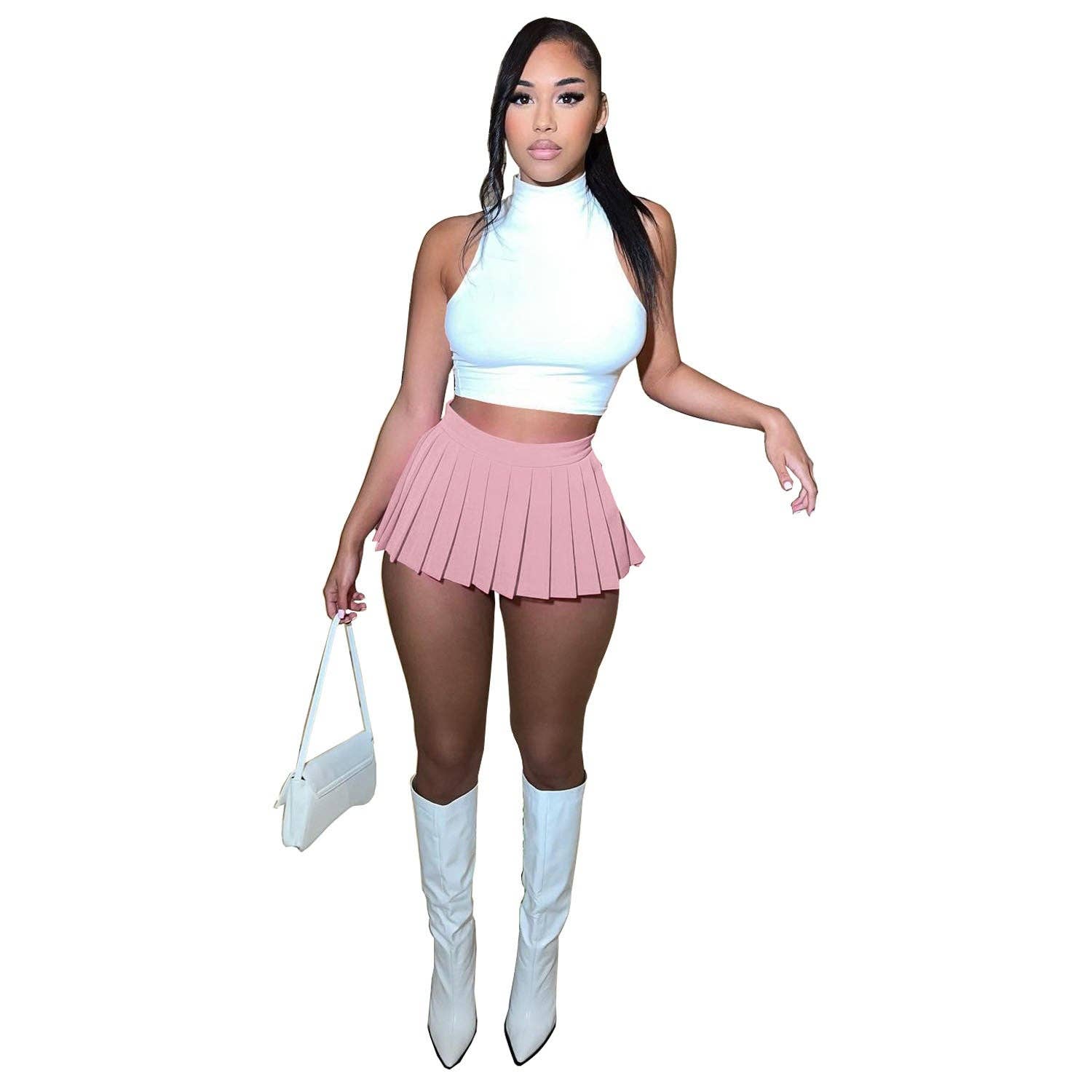 MB Fashion Wholesale - Wholesale Skirt - Women's - MB FASHION HIGH WAISTED PLAID MINI SKIRT 1347LY30