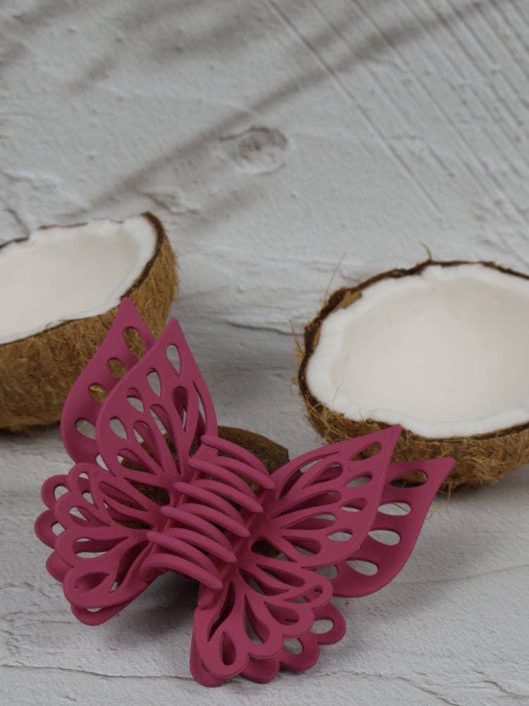 Nakoa The Label - Wholesale Hair Clip - Women's - Claw Clip - Jumbo Double Butterfly - Pink1