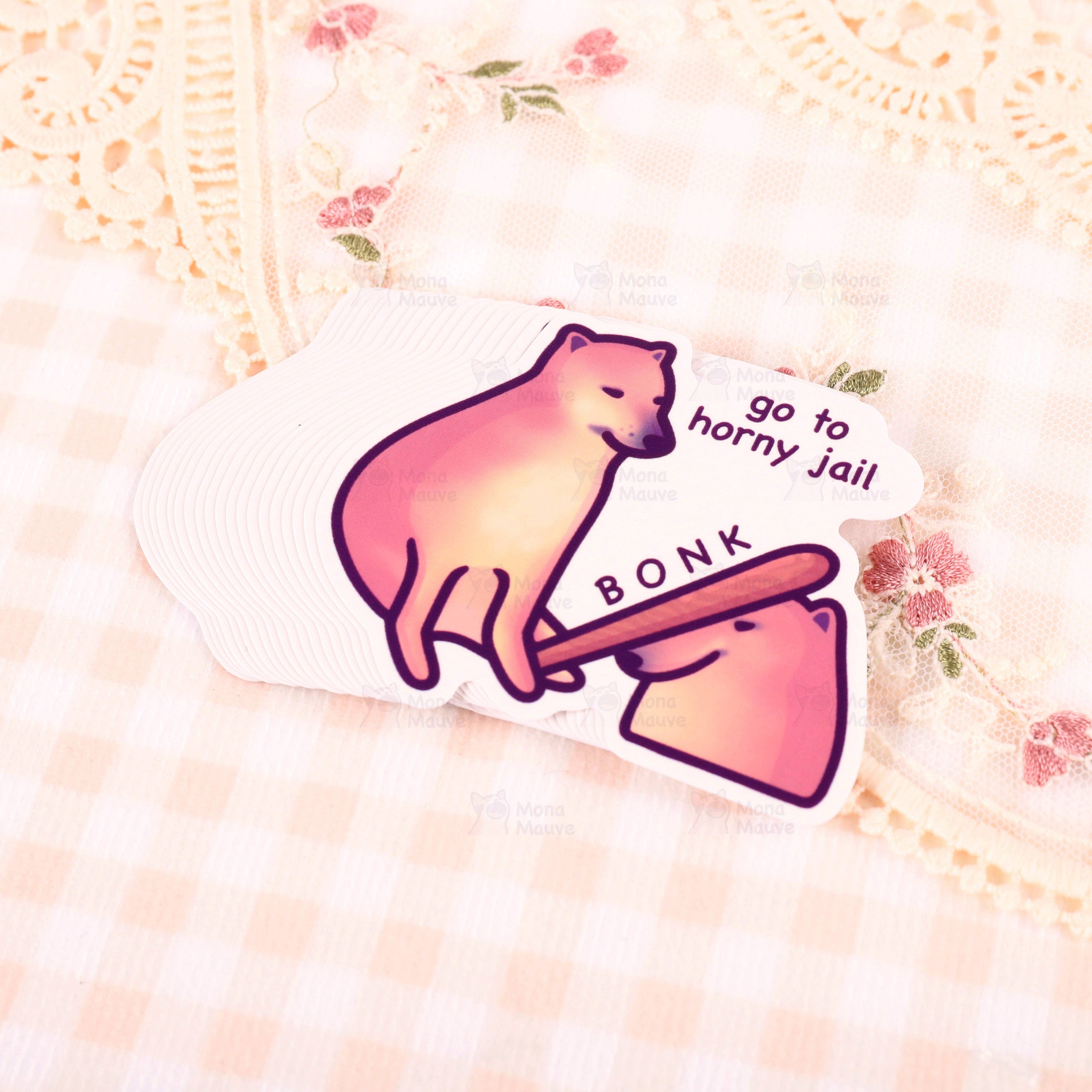 Mona Mauve • Silly Art! - Wholesale Sticker - Funny Asexual Pride Meme Sticker | Horny Jail BONK1