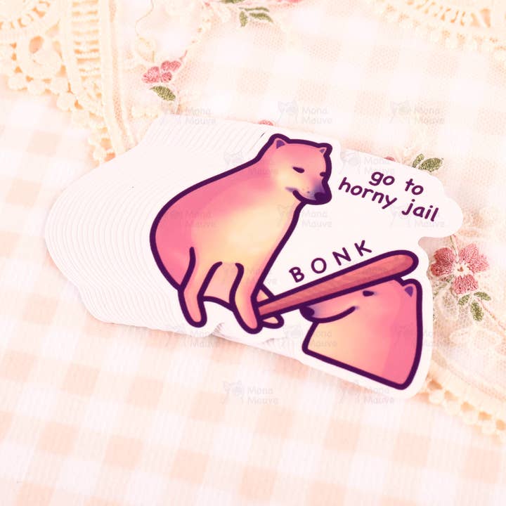 Mona Mauve • Silly Art! - Wholesale Sticker - Funny Asexual Pride Meme Sticker | Horny Jail BONK1