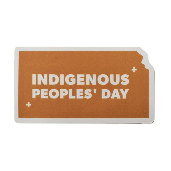 „Oprindelige folks dag Kansas“ mat vinylklistermærke for engroshandel hos Iris Running Thunder