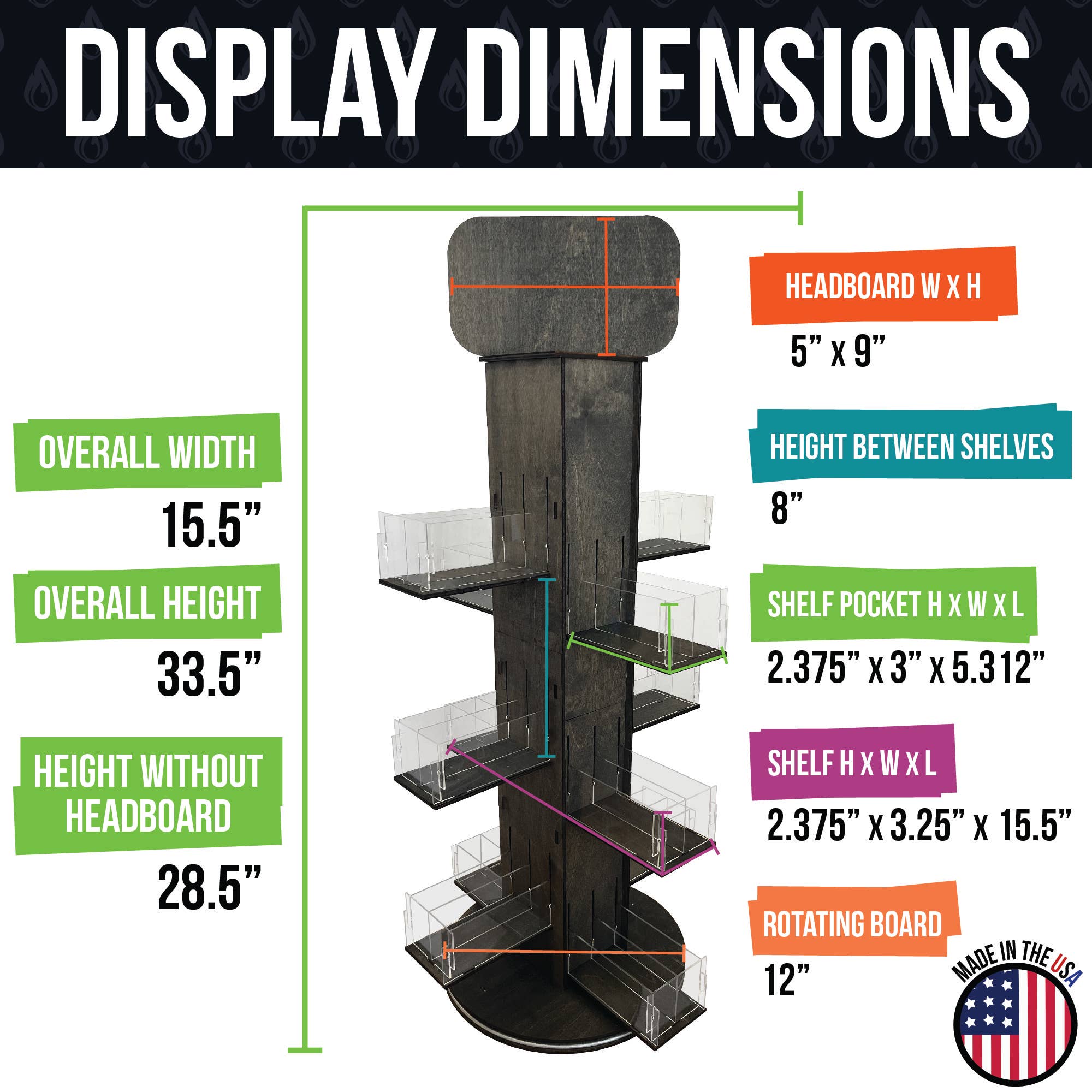 Torched Displays - Vente Support/étui pour présentoir - Présentoir rotatif 4 faces pour cartes de vœux et papeterie10