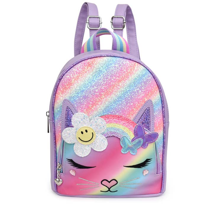OMG Accessories - Wholesale Backpack - Kids - Miss Bella Kitty Cat Glitter Ombre Daisy Mini Backpack