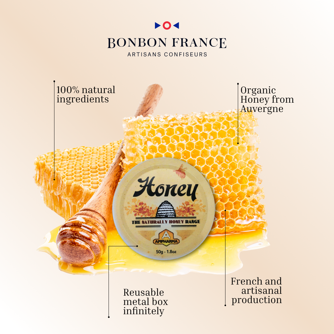 Bonbon-France - Wholesale Zuigsnoepjes - Apipharma Honey - 20% Auvergne Honing - Frankrijk2