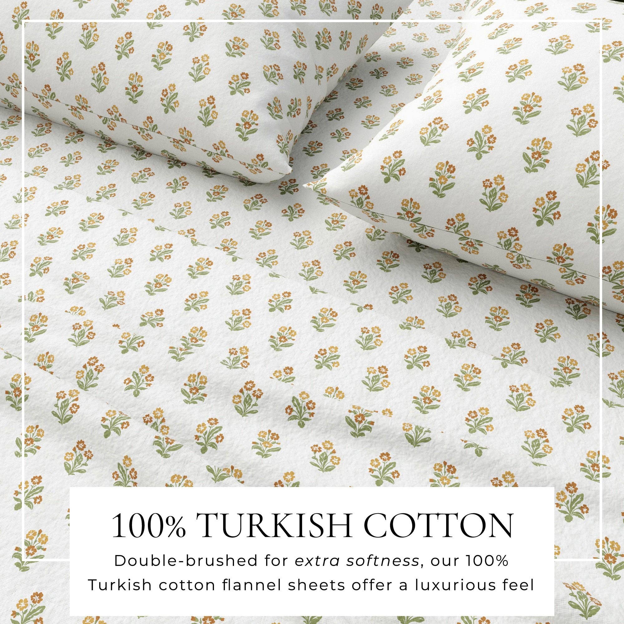 BH Collective - Wholesale Sheet Set - Flannel Sheets - 100% Turkish Cotton - Winter Floral7