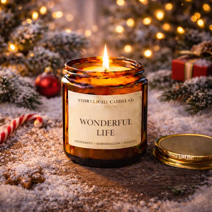 Wonderful Life - Premium Coconut Apricot Wax Candle - Handmade Small Batch for wholesale by Storylight Candle Co