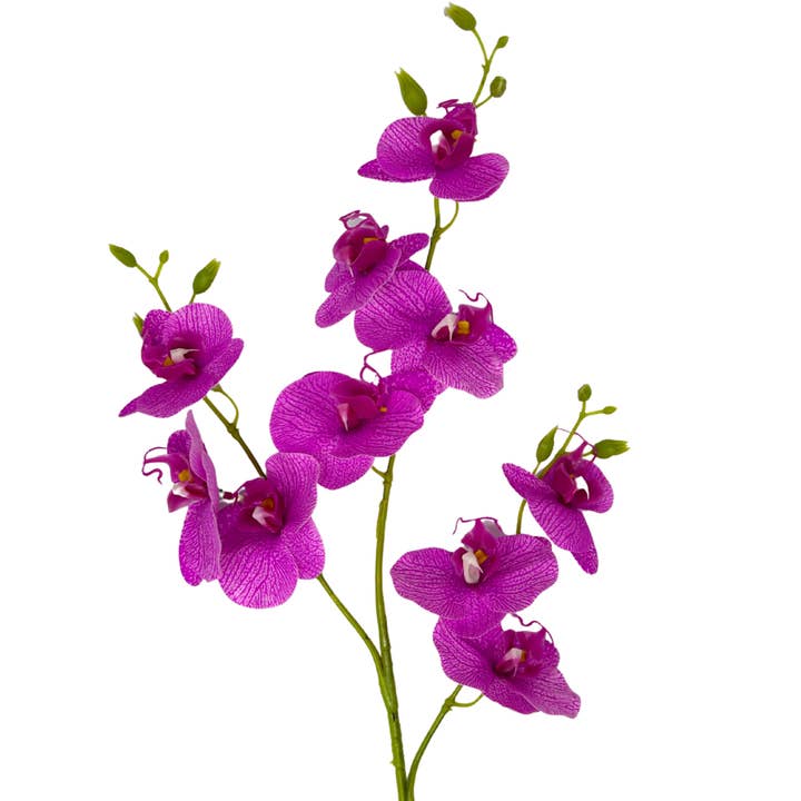 David Christopher's Collection - Wholesale Artificial Flowers - Butterfly Orchid Spray x 3 - Purple 33”