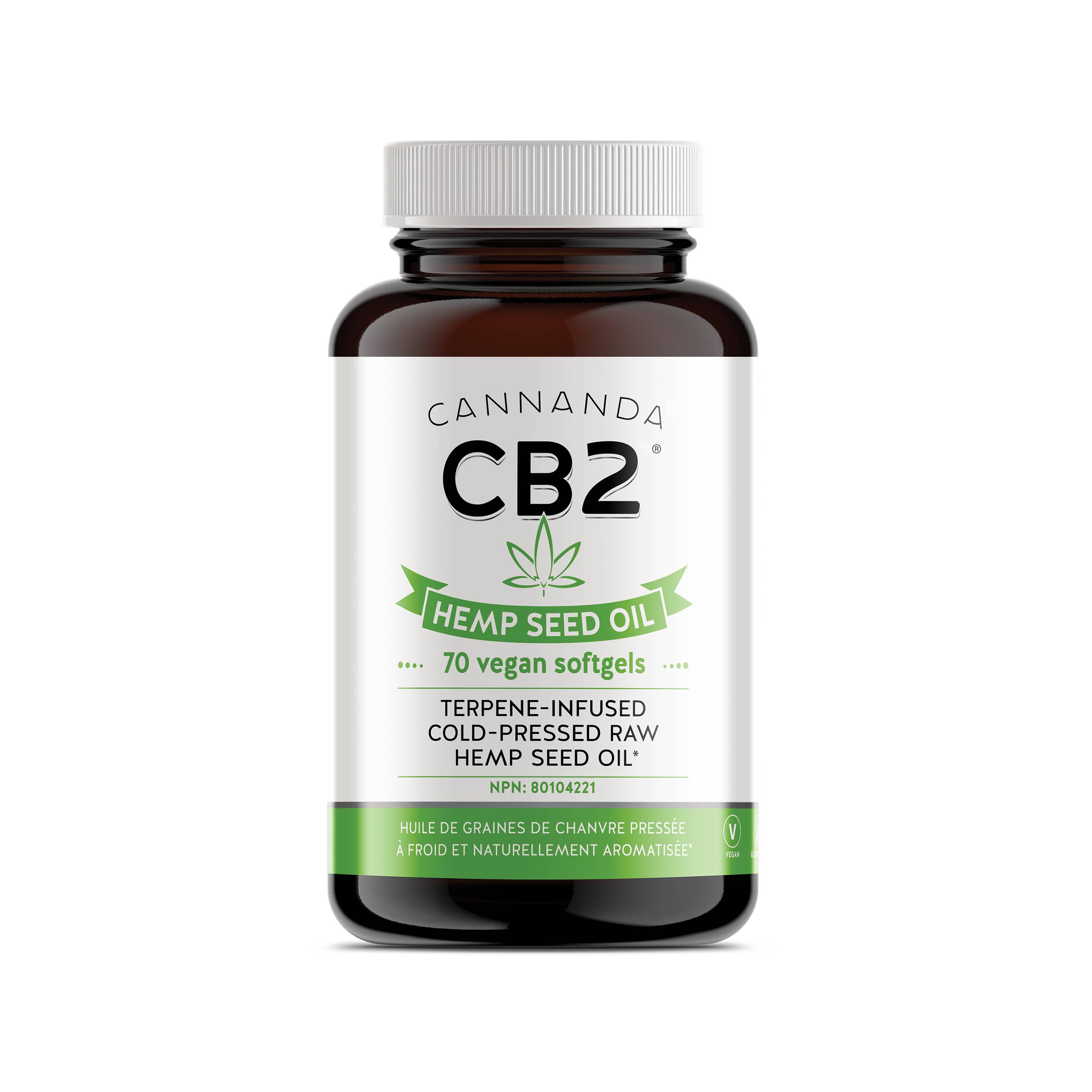 Cannanda - Vente Supplément oral/vitamine - HUILE DE GRAINES DE CHANVRE CB2 >> Gélules végétaliennes (70 gélules végétaliennes)